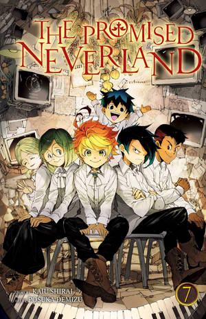 Mukhi wa kifuniko cha Juzuu ya 7 ya The Promised Neverland kwa wallpaper ya mkononi — RedMagic Astra Picha ya Ukuta