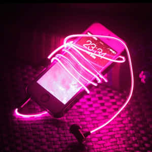 Picha za muonekano wa pink ya neon — Neon pinki aesthetic Picha ya Ukuta