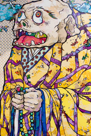 Mwalimu Mzee wa Buddha Takashi Murakami 4K — Xiaomi Pad 7 Ultra Picha ya Ukuta