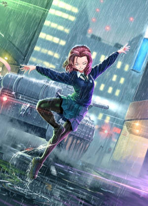 Mwanamke wa Anime Anayemwisha Katika Mvua wallpaper