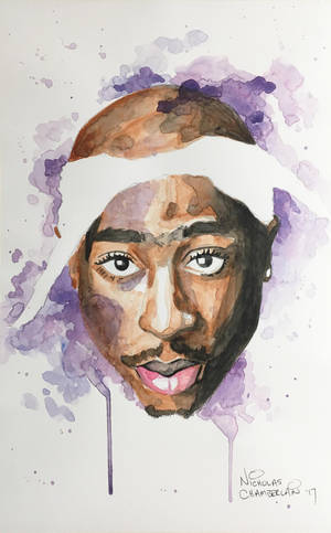 Tupac mchoro wa rangi ya maji wallpaper — Galaxy Tab S10 Lite Picha ya Ukuta