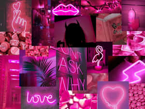 Picha za urembo za Neon Pink — Neon pinki aesthetic Picha ya Ukuta