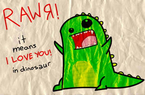 Mwenyeji Mzuri wa Dinosaur Rawr I Love You — Dinosauro Mzuri Picha ya Ukuta