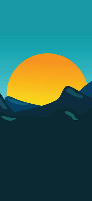 Mwezi wa Dhahabu Minimalist Android — iPhone 15 Picha ya Ukuta