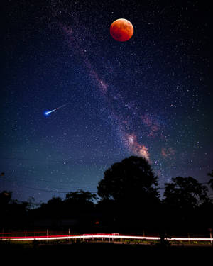 Mwezi wa mwanga wa mwanga wa mwanga wallpaper ya galaxy