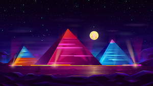 Mwezi wa Neon Sanaa Dijitali wallpaper — Mwezi wa neon Picha ya Ukuta