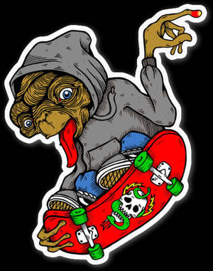 Mandharinyuma ya mwonekano wa skater wa alien — Mvulana wa urembo Picha ya Ukuta