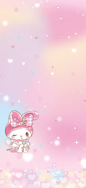My Melody in pastel gradient wallpaper — iPhone 17e Picha ya Ukuta