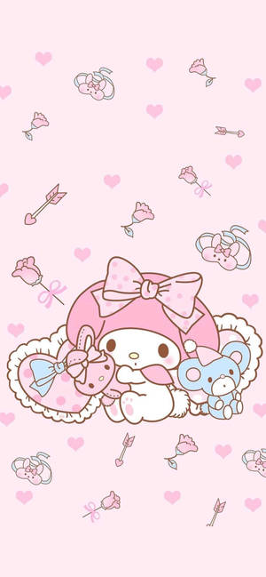Wallpaper ya My Melody White Rabbit — iPhone 18 Picha ya Ukuta