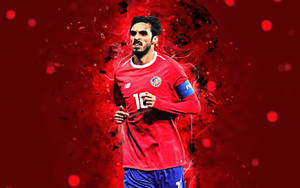 Nahodha wa Timu ya Taifa ya Soka ya Costa Rica Bryan Ruiz — Nyekundu aesthetic GIF Picha ya Ukuta