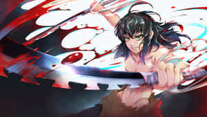 Picha za 4k za Demon Slayer — Kibaka cha shetani Picha ya Ukuta