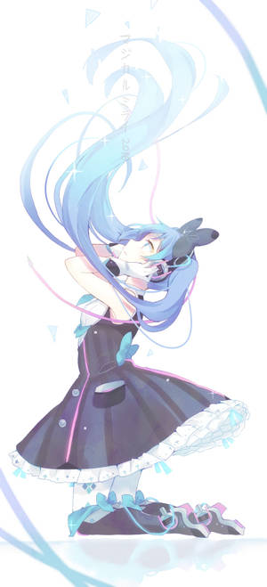 Baridi HD anime sanaa Hatsune Miku wallpaper — iPhone 12 Picha ya Ukuta
