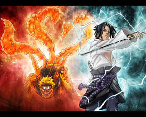 Naruto na Sasuke wa Ajabu — Naruto dhidi ya sasuke Picha ya Ukuta