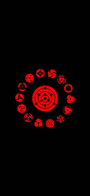 Naruto Sharingan Symbols IPhone wallpaper — iPhone 18 Pro Max Picha ya Ukuta