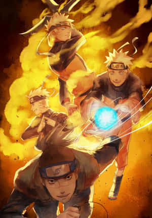 Naruto Uzumaki tayari kwa hatua katika mandhari ya simu ya ujasiri na yenye nguvu — iPad 10th Generation Picha ya Ukuta