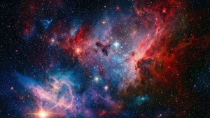 Picha ya nebula ya angani yenye rangi kwa ajili ya maonyesho ya ubora wa juu wa 1280x720.