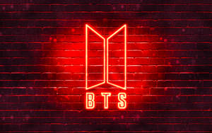 Mandhari ya nembo nyekundu ya BTS ya neon — Nembo ya bts Picha ya Ukuta