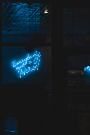 Neon Blue iPhone Aesthetic Quote — Xiaomi Pad Picha ya Ukuta