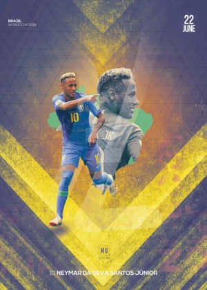 Neymar Jr akionyesha uchezaji wa nguvu wakati wa mechi ya soka ya kitaalamu — iPad 10th Generation Picha ya Ukuta