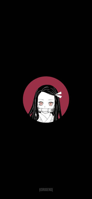 Black wallpaper with profile photo of young Nezuko Kamado. — Pixel 9 Pro Picha ya Ukuta