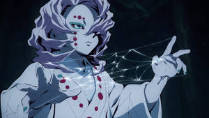 Ngozi ya Rui mwenye madoa nyekundu wallpaper ya Demon Slayer — Rui Demon Slayer Picha ya Ukuta
