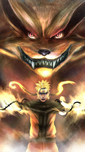 Nguvu ya Naruto imefunuliwa katika mandhari hii ya kishindo ya simu — Naruto Picha ya Ukuta