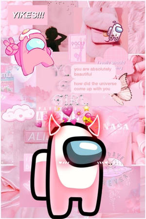 Mandhari ya Among Us ya pinki aesthetic — Pastel pink aesthetic Picha ya Ukuta