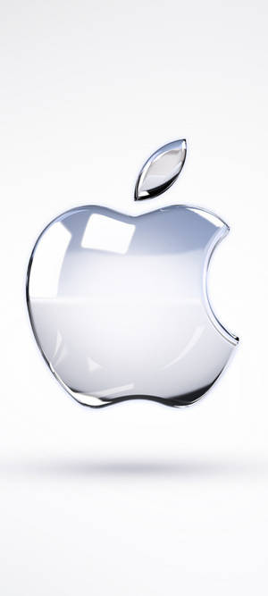 Nyeupe iPhone Logo ya Apple ya Silver — iPhone 14 Pro Picha ya Ukuta