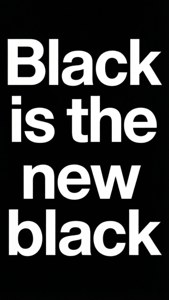 Mandhari ya maandishi yenye msemo 'Nyeusi ndiyo nyeusi mpya' kwa herufi nyeupe nzito. — iPhone 8 Plus Picha ya Ukuta
