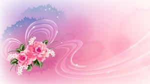 Nyuma ya Pink yenye Maua