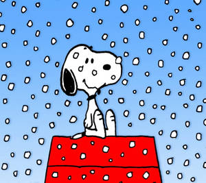 Picha ya Mandhari ya Nyumba ya Theluji ya Krismasi ya Snoopy