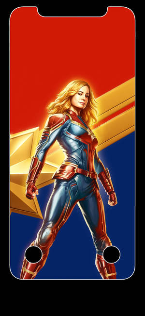 OLED 4K Captain Marvel On Symbol — Galaxy S24 FE Picha ya Ukuta