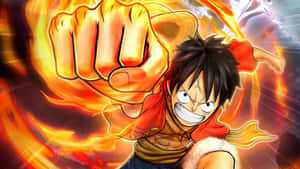 one piece - mhusika mwenye ngumi mkononi mwake — Luffy Picha ya Ukuta