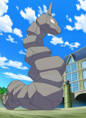 Onix kubwa mbele ya nyumba — Pokemon Telefoni Picha ya Ukuta