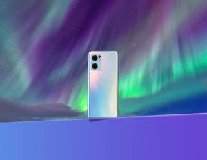 Oppo Smartphone Dhidi ya Mwangaza wa Kaskazini — Oppo Picha ya Ukuta