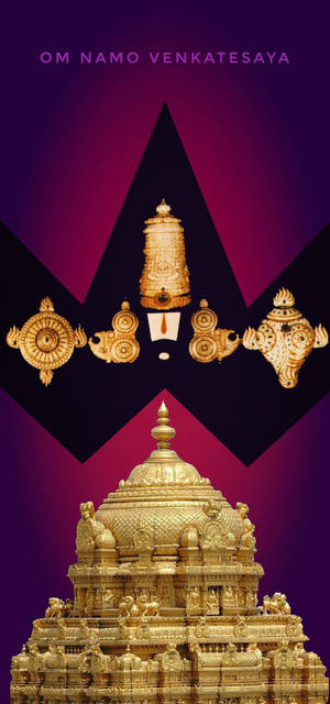 Pagoda Tirupati Balaji — iPhone 15 Picha ya Ukuta