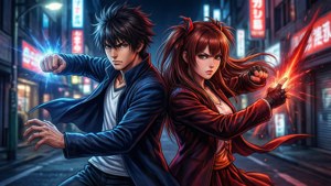 Yuji Itadori na Megumi Fushiguro wakikabiliana na maadui pamoja — Jujutsu kaisen Picha ya Ukuta