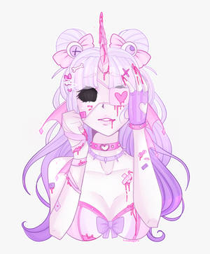 Pastel goth girl with horn wallpaper — Motorola Razr 70 Ultra Picha ya Ukuta
