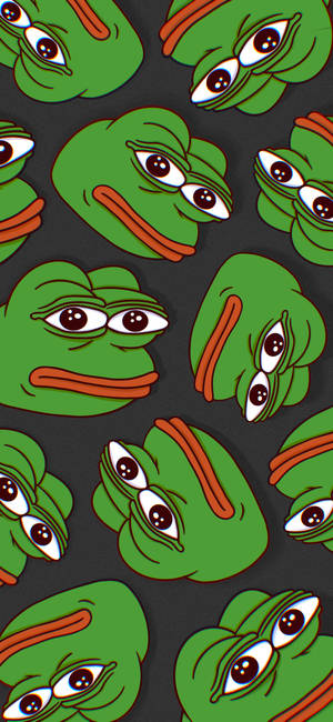 Pepe the frog pattern ya kijani wallpaper — iPhone 16 Pro Picha ya Ukuta
