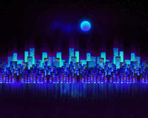 Mandharinyuma ya Bluu ya Neon — Samawi wa neon Picha ya Ukuta