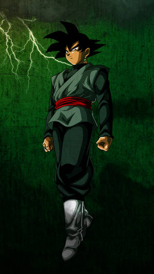Picha ya Goku Black ya iPhone ya Mashabiki ya Kijani — Anime simu Picha ya Ukuta