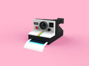 Picha za Kamera ya Polaroid — Pink pasteli Picha ya Ukuta