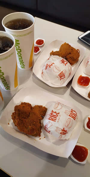Picha za Chakula za Mcdonalds — Pixel Fold Picha ya Ukuta