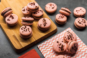 Picha ya Macaroon ya Rangi ya Waridi ya Pastel