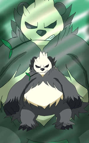 Picha ya Pangoro yenye Mandhari ya Kijani — Anime simu Picha ya Ukuta