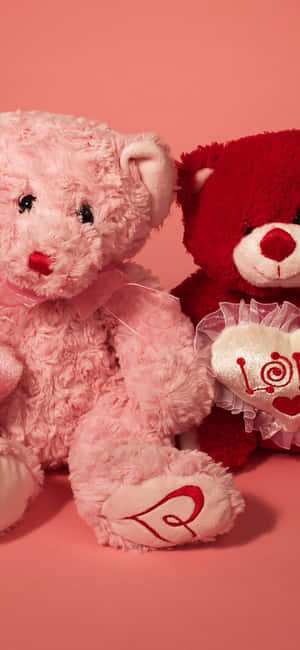 Picha ya Teddy Bear Aesthetic Valentine's Day — Realme 16T Picha ya Ukuta
