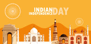 Picha za Siku ya Uhuru wa India — Machungwa aesthetic GIF Picha ya Ukuta