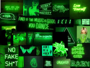 Picha za Kijani za Neon Zenifu — Aesthetic ya kijani neon Picha ya Ukuta