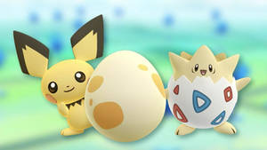 Pichu na Togepi Yai Baridi Pokemon — Pokemon baridi Picha ya Ukuta