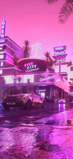 Mwenyekiti wa Vaporwave — OnePlus N6 Picha ya Ukuta